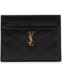 Saint Laurent - Gaby Quilted Leather Card Holder - Lyst