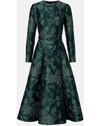 Emilia Wickstead - Robe Midi Capucine En Jacquard A Fleurs - Lyst