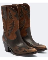 Golden Goose - Wish Star Leather And Suede Cowboy Boots - Lyst
