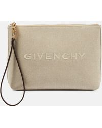 Givenchy - Logo Embroidered Canvas Pouch - Lyst