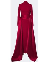 Solace London - Olivia Satin-Trimmed Crepe Gown - Lyst