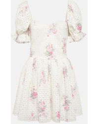 LoveShackFancy - Altima Floral Cotton Minidress - Lyst