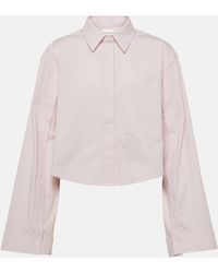 Victoria Beckham - Cropped Cotton-blend Shirt - Lyst