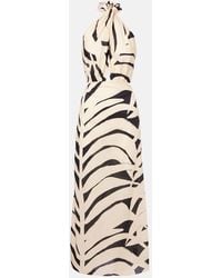 Johanna Ortiz - Printed Cutout Halterneck Cotton Maxi Dress - Lyst