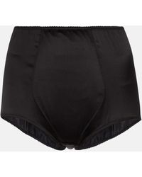 Dolce & Gabbana Shorts en saten de seda elastica - Negro