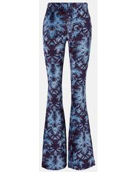 Etro - Printed Crepe High-Rise Flared Pants - Lyst