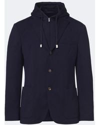 Eleventy - Hooded Layered Wool Blazer - Lyst