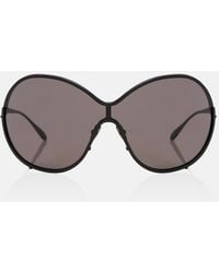 Alaïa - Lettering Logo Oversized Sunglasses - Lyst