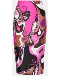 PUCCI - Printed Pencil Midi Skirt - Lyst