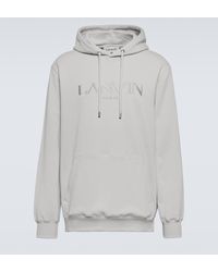 Lanvin - Sweat-shirt a capuche brode en coton - Lyst
