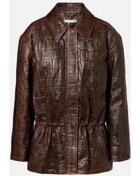 Emilia Wickstead - Norcutt Croc-Effect Leather Jacket - Lyst