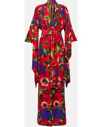 Dolce & Gabbana - Robe en soie a fleurs - Lyst