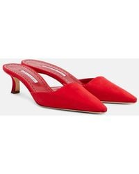Manolo Blahnik - Moiramu Suede Mules - Lyst