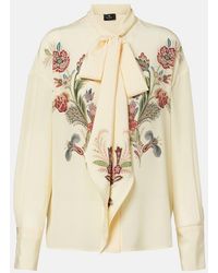 Etro - Ivory Crepe De Chine Silk Blouse - Lyst