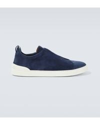 Zegna - Triple Stitch Suede Sneakers - Lyst