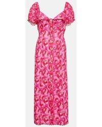 RIXO London - Briella Floral-print Midi Dress - Lyst