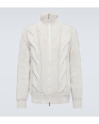 Brunello Cucinelli - Zipped Cable-knit Cashmere Cardigan - Lyst