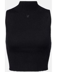 Courreges - Top Aus Baumwolle Und Wolle - Lyst