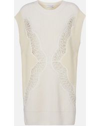 Stella McCartney - Virgin Wool Lace Sweater Vest - Lyst