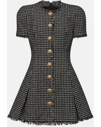 Balmain - Vestido corto de tweed a cuadros vichy - Lyst