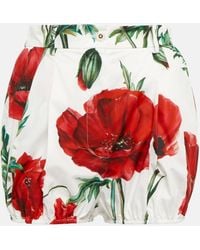 Dolce & Gabbana - Floral Cotton Bloomer Shorts - Lyst