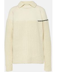 Victoria Beckham - Pullover in lana con doppio colletto - Lyst