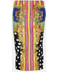 Versace - Medusa Palm Springs Plisse Midi Skirt - Lyst