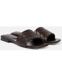 Bottega Veneta - Parco Intrecciato Leather Mules - Lyst