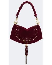 Chloé - Marcie Foulard Small Velvet Shoulder Bag - Lyst
