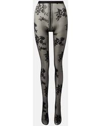 Valentino - Floral Lace Tights - Lyst