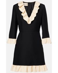 Valentino - Crepe Couture Ruffled Minidress - Lyst