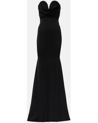 Alex Perry - Gathered Strapless Satin Gown - Lyst