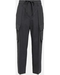 Brunello Cucinelli - Mid-rise Tapered Wool-blend Pants - Lyst