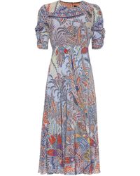 Etro Bedrucktes Midikleid aus Seide - Mehrfarbig