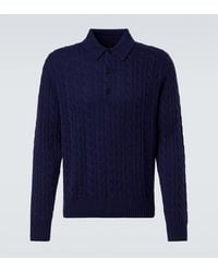 arch4 - Cable-Knit Cashmere Polo Sweater - Lyst