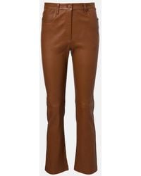 JOSEPH - Cropped Leather Bootcut Pants - Lyst