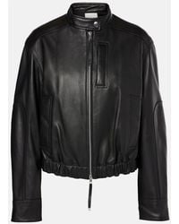 Vince - Cropped Leather Bomber Jacket - Lyst