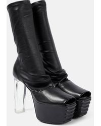 Rick Owens - Minimal Grill Stretch 130 Leather Ankle Boots - Lyst