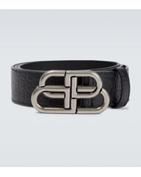 Balenciaga - Bb Large Croc-Effect Leather Belt - Lyst