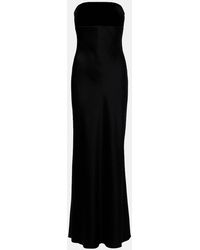 Max Mara - Baia Velvet-Trimmed Satin Bustier Gown - Lyst