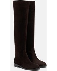 Gianvito Rossi - Zayne Suede Knee-High Boots - Lyst