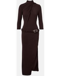 The Attico - Draped Open-Back Jersey Midi Dress - Lyst