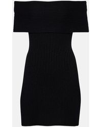 Givenchy - Vestido Corto Acanalado En Mezcla De Lana - Lyst