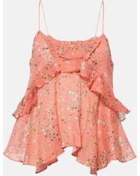 Isabel Marant - Anissa Floral Cotton And Silk Tank Top - Lyst