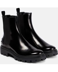 Tod's - Gomma Pesante Glossed-leather Chelsea Boots - Lyst