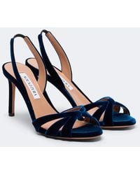 Aquazzura - Tati Velvet Slingback Sandals - Lyst