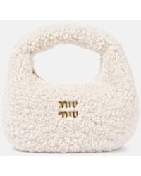 Miu Miu - Wander Mini Shearling Shoulder Bag - Lyst