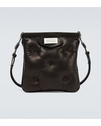 Maison Margiela Glam Slam Flat Leather Shoulder Bag - Black