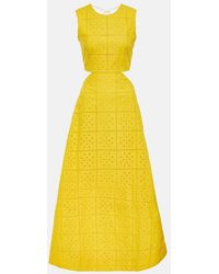 Ganni - Maize Broderie Anglaise Cut-Out Dress - Lyst