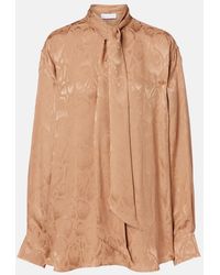 Stella McCartney - Leopard-Print Silk-Blend Jacquard Blouse - Lyst